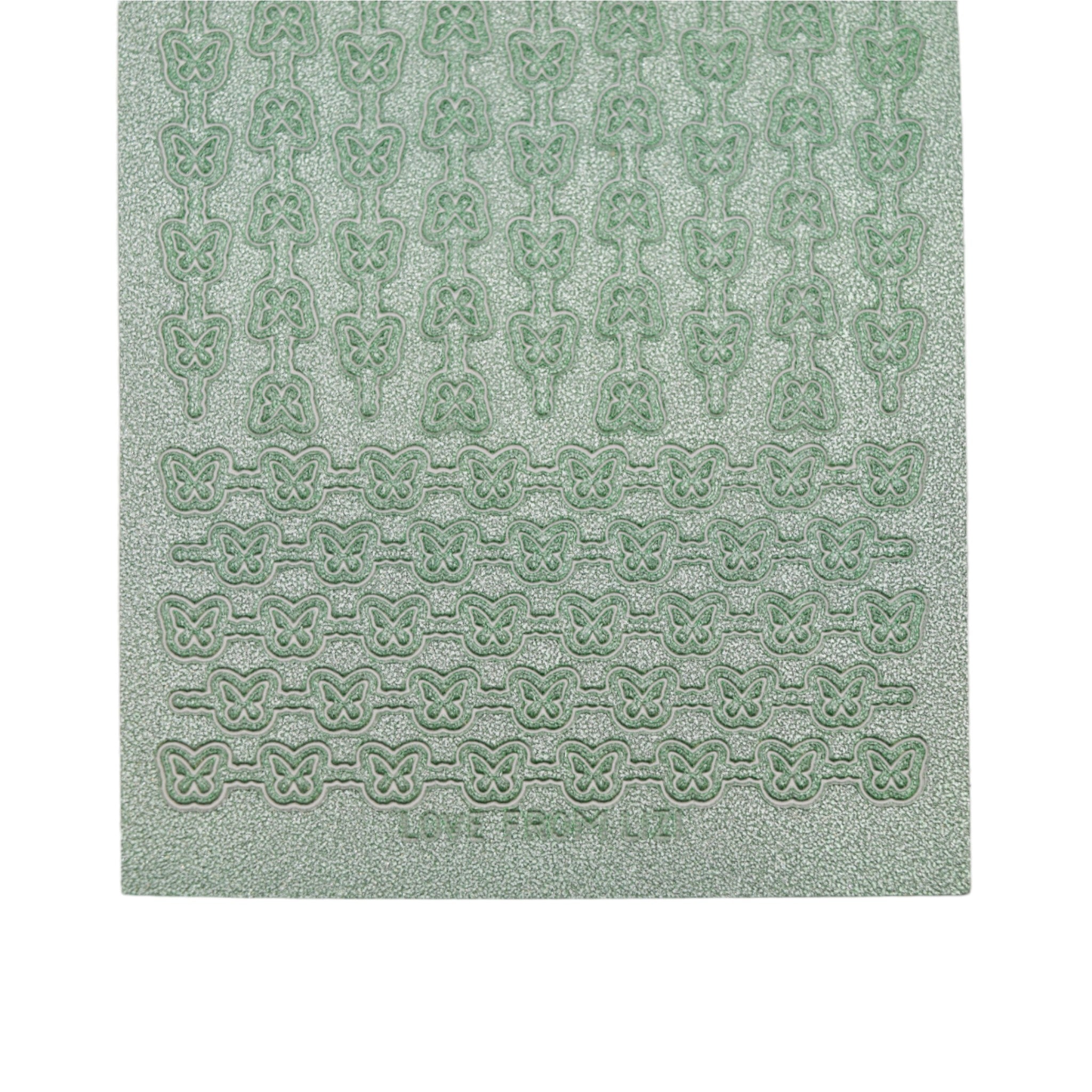 Butterfly Border Mint Moondust Peel-Off Stickers
